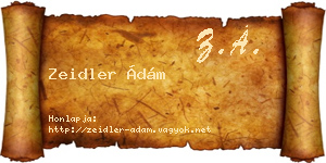 Zeidler Ádám névjegykártya